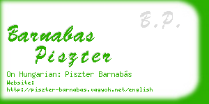 barnabas piszter business card