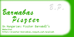barnabas piszter business card
